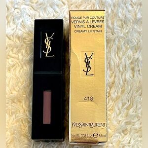 New! Yves Saint Laurent Vinyl Creamy Lip Stain in Shade 418 Purple Sound